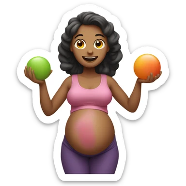 pregnant woman juggling grap sticker