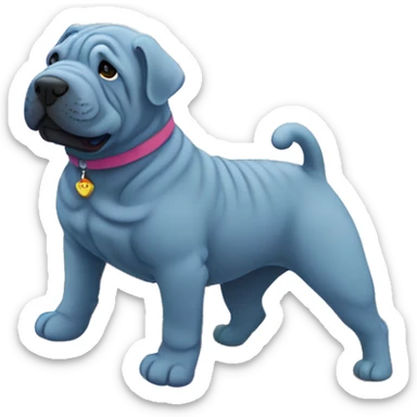Blue Shar Pei crossing the rainbow bridge sticker