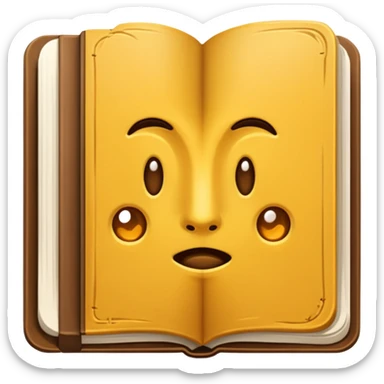 Lectura libro abierto marron sin fondo y sin tantas paginas, como uno de los primeros sticker