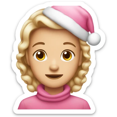 Cute pink christmas emojis sticker