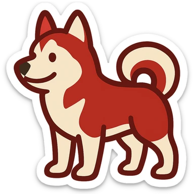 twitter emoji style red siberian husky sticker