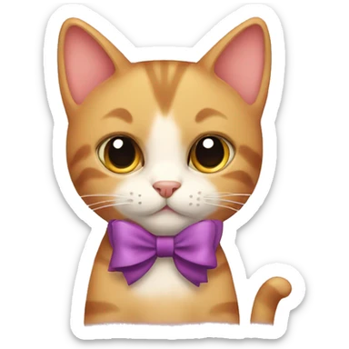 Cat with bow sticker
