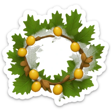oak wreath sticker