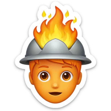 🙂🔥 cobine the two put the fire on topp of the head nothing more nothing less, stop with the ai don’t make it look like a person  sticker