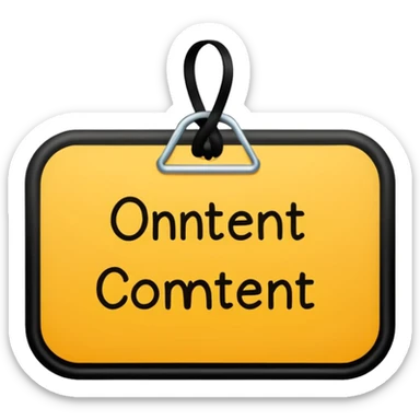 Remove the lowercase c, hand-drawn outlined name tag with the text 'CONTENT' sticker