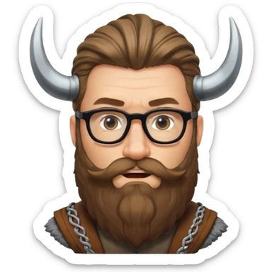 Glasses-Wearing wild viking büdt sticker