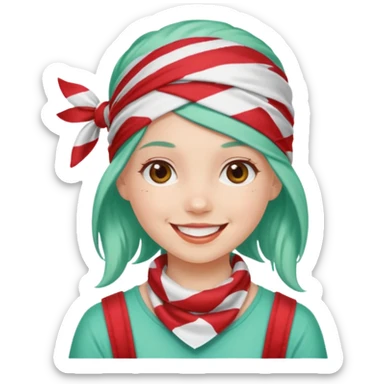 girl with peppermint hair and bandana sticker