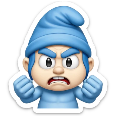 angry smurf  sticker