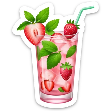 Mojito strawberry sticker