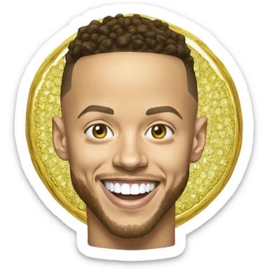 stephen curry smiling with diamond grillz sticker