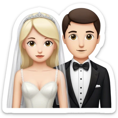 Husband and wife wedding sticker