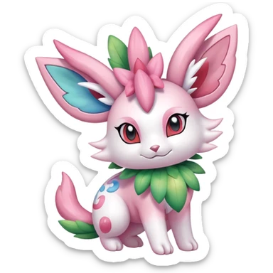 Shiny Exotic Sylveon-Shaymin-Meganium-Hybrid-Creature sticker