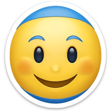 Ukrainian smiley face with blue and yellow colors of the Ukrainian flag sticker