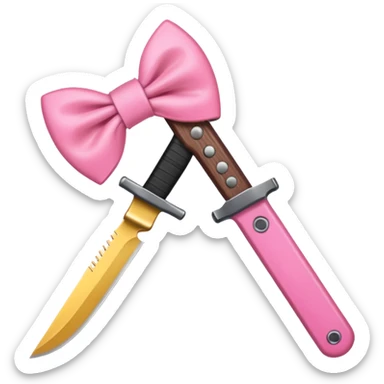 Pink bow knife sticker