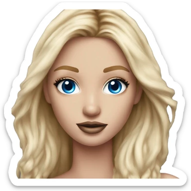 Realistic victoria secret model blonde blue eyes  sticker