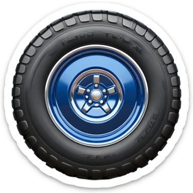 Chrome Tractor tires on glossy dark blue 2025 Toyota 86 off road rally car  sticker