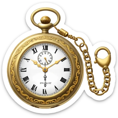 Old pocket watch with chain ￼ sticker