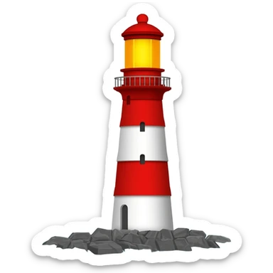 Lighthouse surrounded by sea sticker