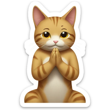 Thankful cat praying sticker