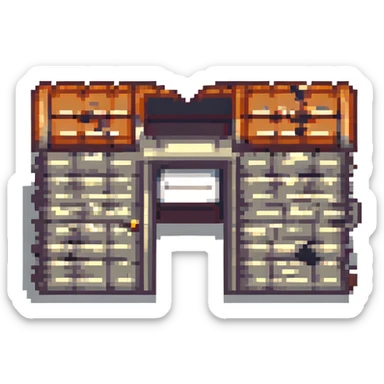 Add a pixel art style prison cell background to the image, with pixelated details and colors. sticker