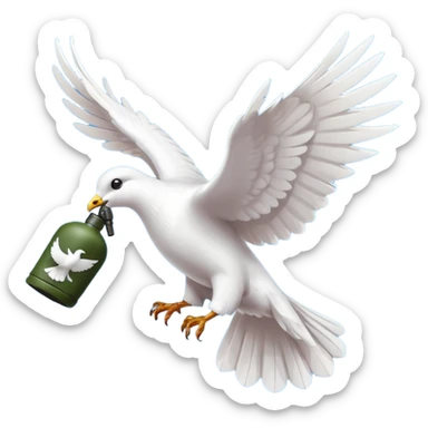 a flying dove carrying a grenade in its feet, inspired by the Hollywood Undead logo sticker