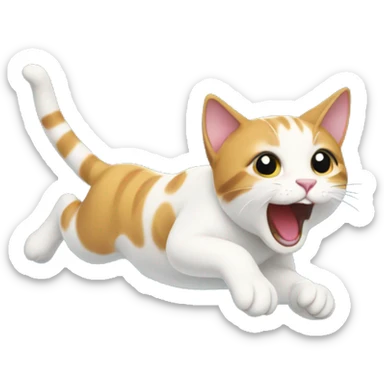 Cat jumping in water sticker