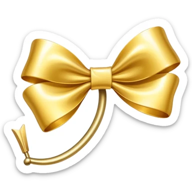 Golden bow with long length long ends  sticker