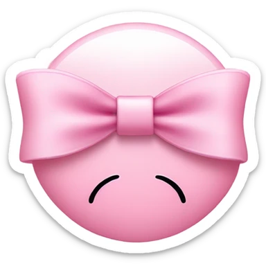 Light pink smiley with two little bows and eyelashes  sticker