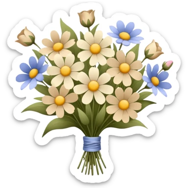 букет полевых цветов beige sticker