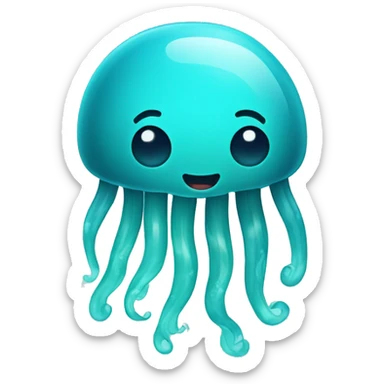 Cute turquoise jellyfish sticker