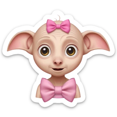 dobby the house elf in a pink bow  sticker