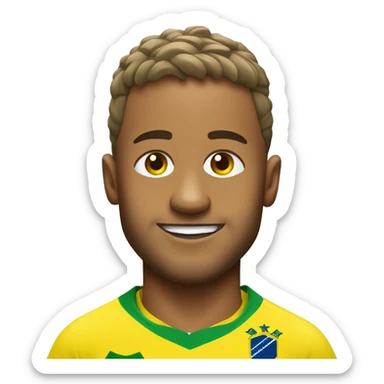 Realistic Emoji from the Soccer Player Neymar Jr. with Brazil Soccer Shirt sticker