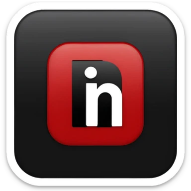 logo linkedin en noir et rouge sticker