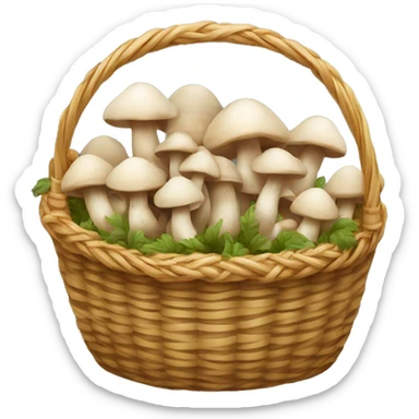 Wicker Basket of mushrooms sticker
