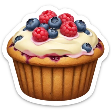 muffin with fruits sticker