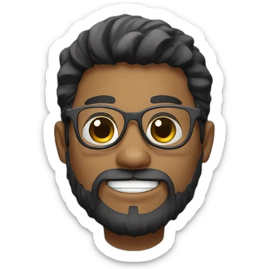 Dental Student with a really really starting black beard and glasses sticker