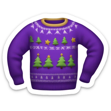 Purple Christmas sweater sticker