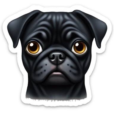 Black pug sticker