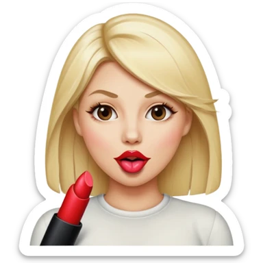 Topless blonde woman large breasts tongue out sticker