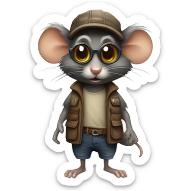 Carl the sewer rat from npcs are becoming smart 2 sticker