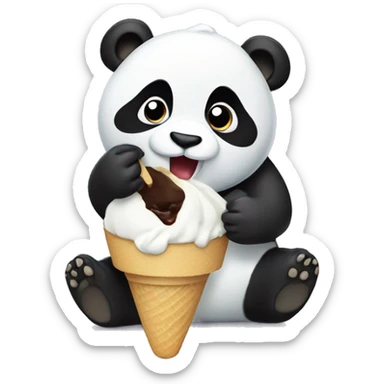 Panda eating ice creo  sticker