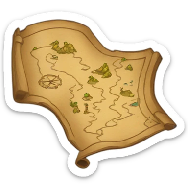 round treasure map sticker