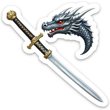 A dragon handle of a samurai sword sticker