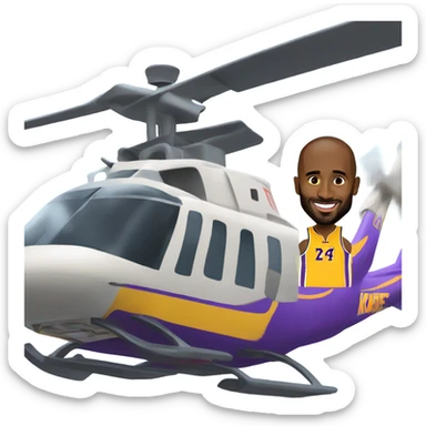 Kobe Bryant in a helicopter  sticker