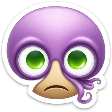 Cute kraken eyes close meditate sticker