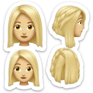 Long blonde hair ninja girl sticker