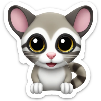 Sugar glider with mittens sticker