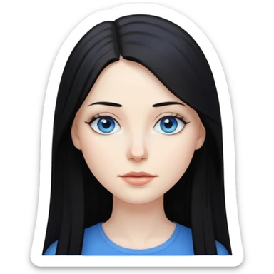 Mujer blanca con pelo negro liso largo sticker