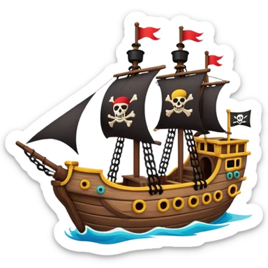 simple small Pirate Ship Ride sticker