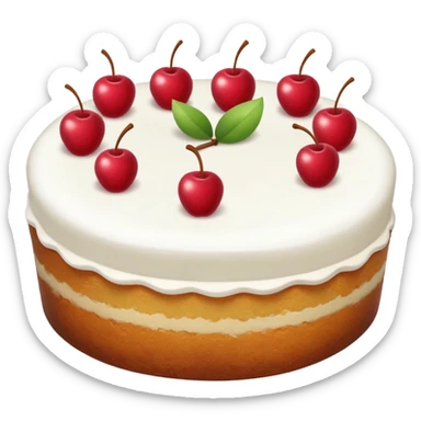 whole white fruit cake, simple, clear sticker